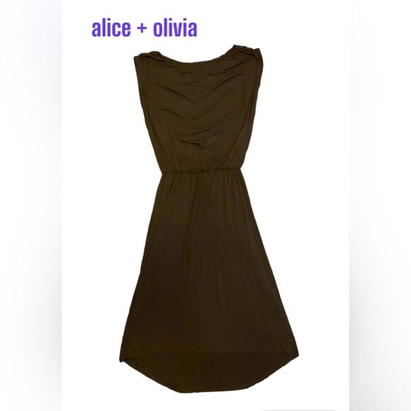 EUC Alice + Olivia Green Cowl Neck Midi Length Dress Size XS - Picture 6 of 9